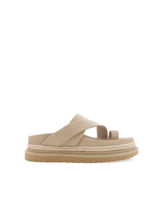 Armas by Billini is a platform slide.

Elevate your collection with this chunky, luxe platform slide.

Featuring;

platform sole with statement rope detailing
open soft almond toe
wide crossover straps on upper with separate toe ring
slight cushioned straps
easy slip on design
open heel counter
synthetic upper, lining and outsole