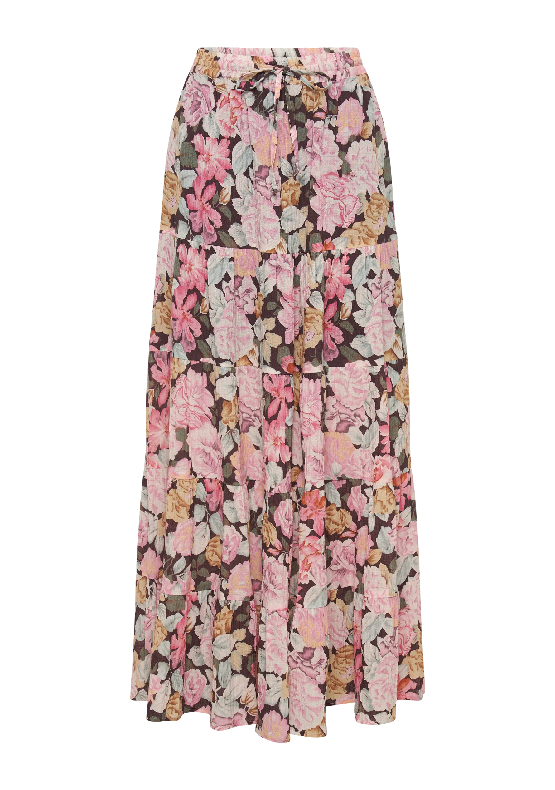 The Sophia Amani Maxi Skirt is crafted from soft cotton in our feminine blush floral. Featuring an elasticated waistband with a functional drawcord, voluminous tiered silhouette and short skirt lining