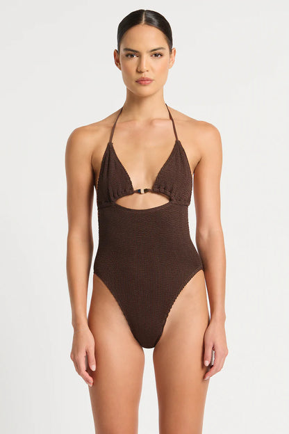 Beaded Fowler One Piece - Dark Chocolate Eco