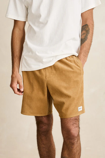 Classic Cord Jam Ochre- Designed with a relaxed elastic waistband, these shorts are crafted from durable cotton corduroy. Perfect for everyday wear, they bring texture and casual ease to any coastal wardrobe.