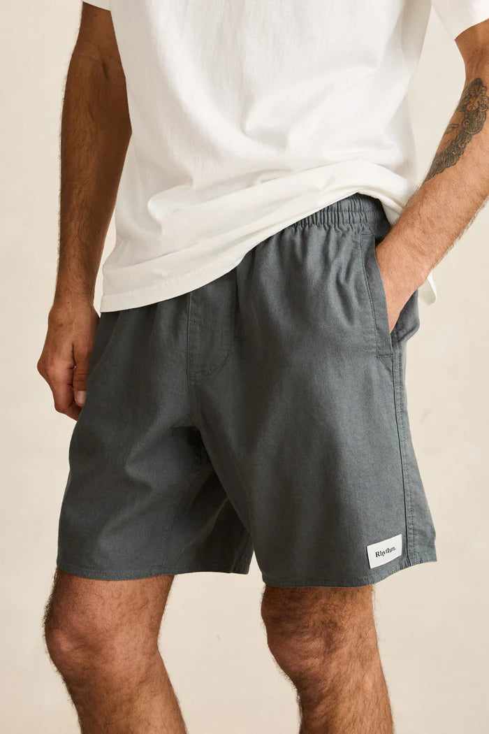 Stay cool and stylish with our Classic Linen Jam in Silver Pine. These relaxed elastic waist shorts, made from a linen blend, are ideal for warm days at the beach or casual outings. Their breathable fabric ensures comfort, making them a must-have for your summer wardrobe.



