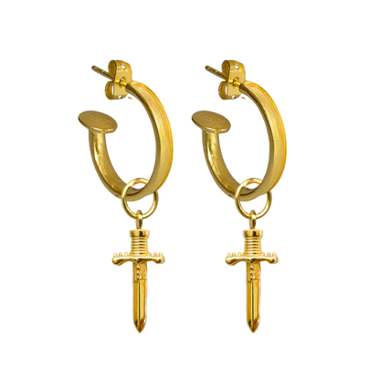 Our&nbsp;bestselling&nbsp;Dagger Mini Hoop&nbsp;Earrings&nbsp;are a&nbsp;little hoop moment that our MM Women absolutely adore!&nbsp; We all love a baby hoop and these goldies are no exception. They easily dress up any outfit, especially with the addition of our gorgeous charms, or they are perfect on their own. To be honest, we have been known to wear these for most occasions, including walking the dog and going to pilates. They really are your everyday earring bestie!&nbsp;