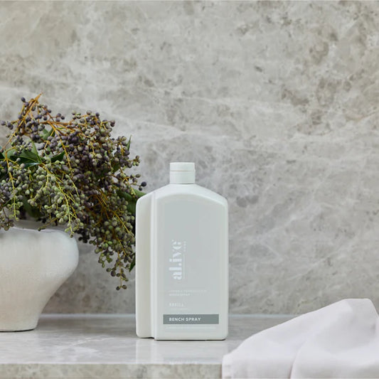 Refill your Lemon &amp; Pomegranate Kitchen Bench Spray bottle with our 1 L Kitchen Bench Spray Refill. This sustainable refill solution is designed to reduce waste and offer a practical, eco-friendly way to top up your favourite al.ive body essential.


