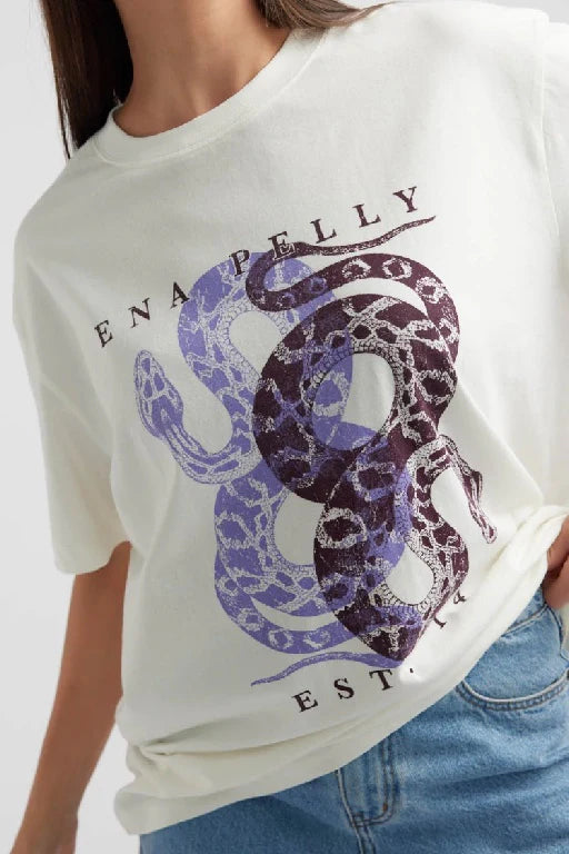 Cotton jersey crew neck tee cut to an oversized fit for effortless comfort and style. Detailed with a take on our signature front placement print, exclusively designed in-house, making it a staple for the creative and confident.