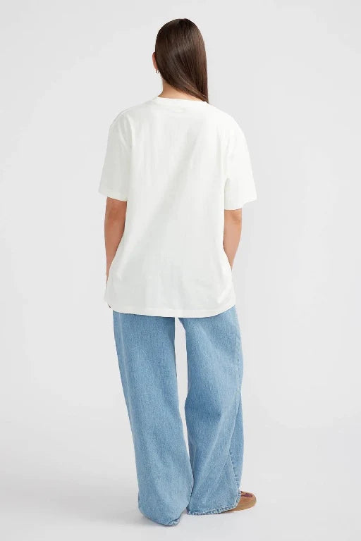 Cotton jersey crew neck tee cut to an oversized fit for effortless comfort and style. Detailed with a take on our signature front placement print, exclusively designed in-house, making it a staple for the creative and confident.