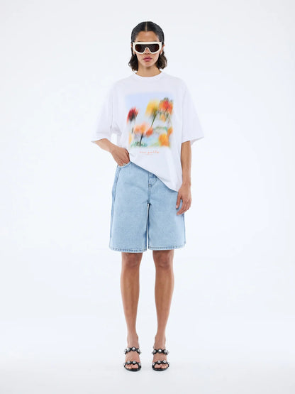 BLURRED DAISY FRAME TEE - White