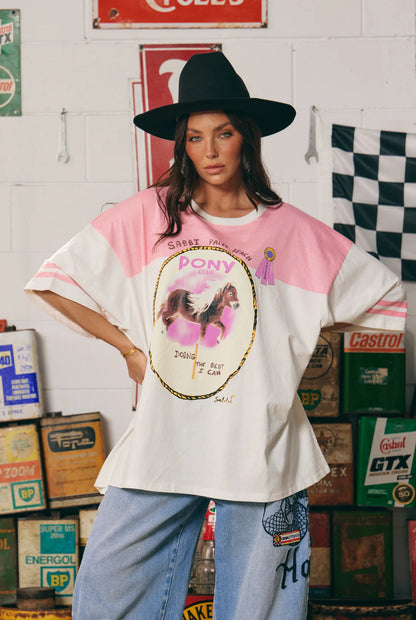 THE VERY OVERSIZED PONY CLUB TEE - PINK