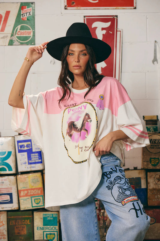 THE VERY OVERSIZED PONY CLUB TEE - PINK