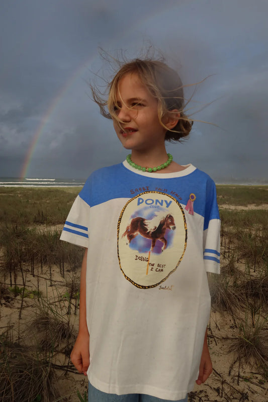 KIDS PONY CLUB TEE - BLUE