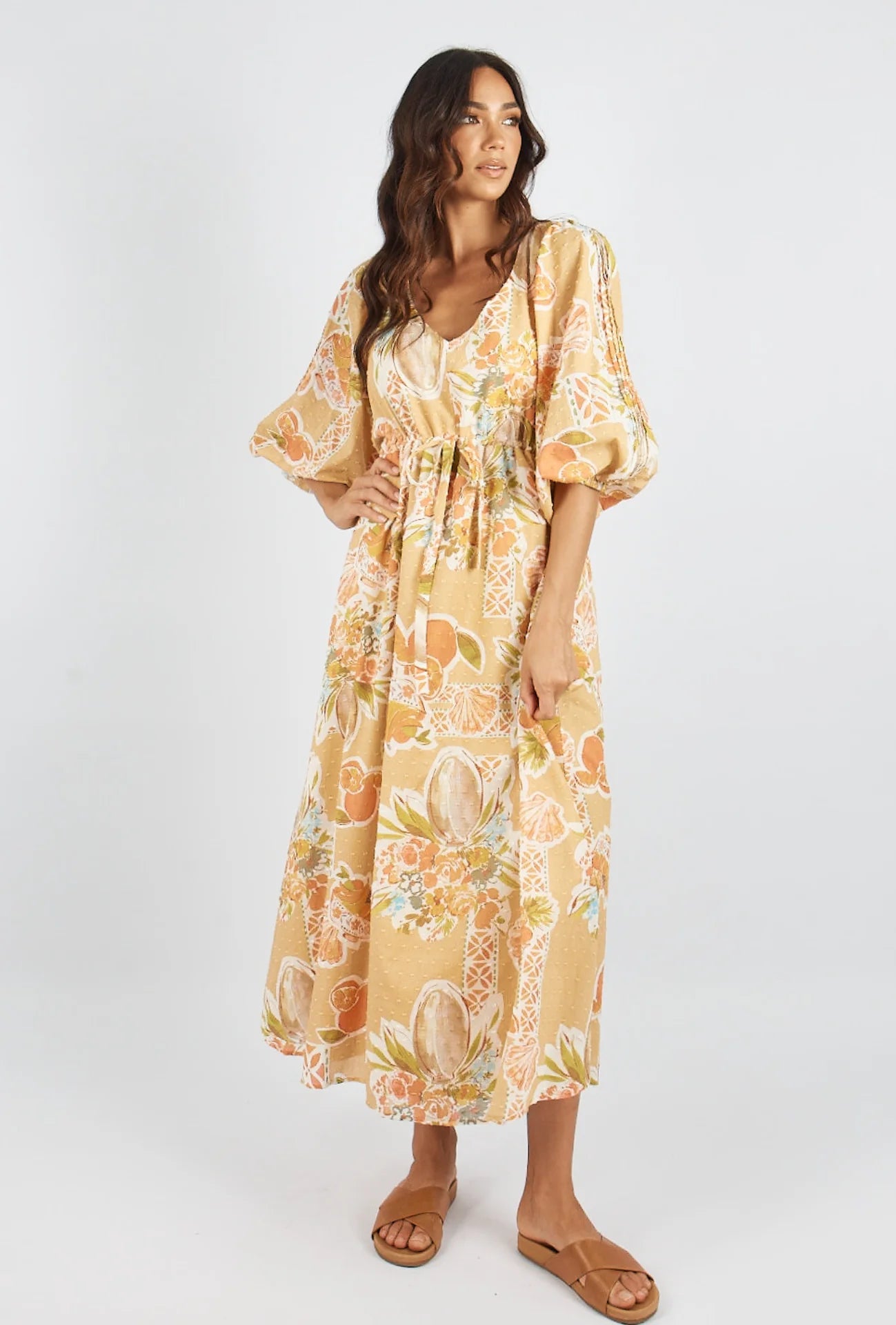 Cameo Maxi Dress - Tropical Print