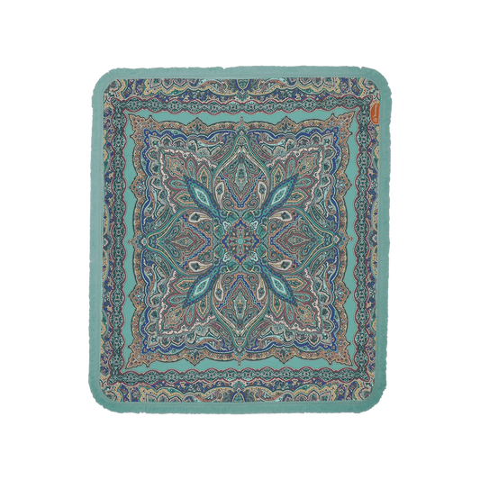 The Topanga Picnic Blanket is a luscious remix of the iconic 60s paisley print and an earthy 70s colour palette, inspired by the hippy mecca of bygone eras, Topanga Canyon. Featuring a new shape with rounded corners and a fringe trim which give this rug a laid back vintage flair. We pride ourselves on our high standards of craftsmanship and the quality materials we use so that our products can be cherished for a lifetime.