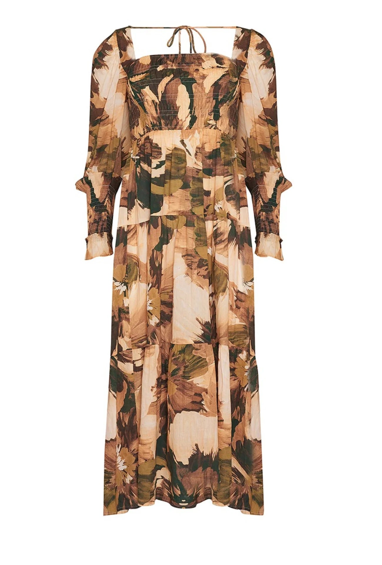 Our coveted Resort Maxi Dress has been subtly transformed and is now available our exclusive&Wild Forest print. The delicate billowing sleeves, shirring at the bodice, and tiered hem emanate an atmosphere of effortless sophistication suitable for all your Summertime soirees.