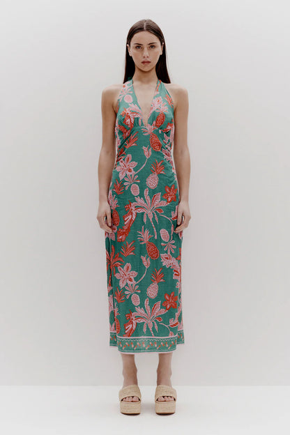 Kara Midi Dress - Pineapple Print