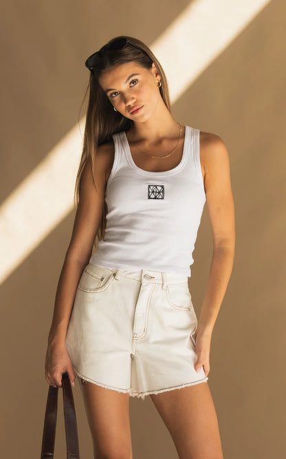 Introducing your new favourite basic, the Classic Tank. Crafted from fine cotton rib, this tank features our chic monogram embroidery.
