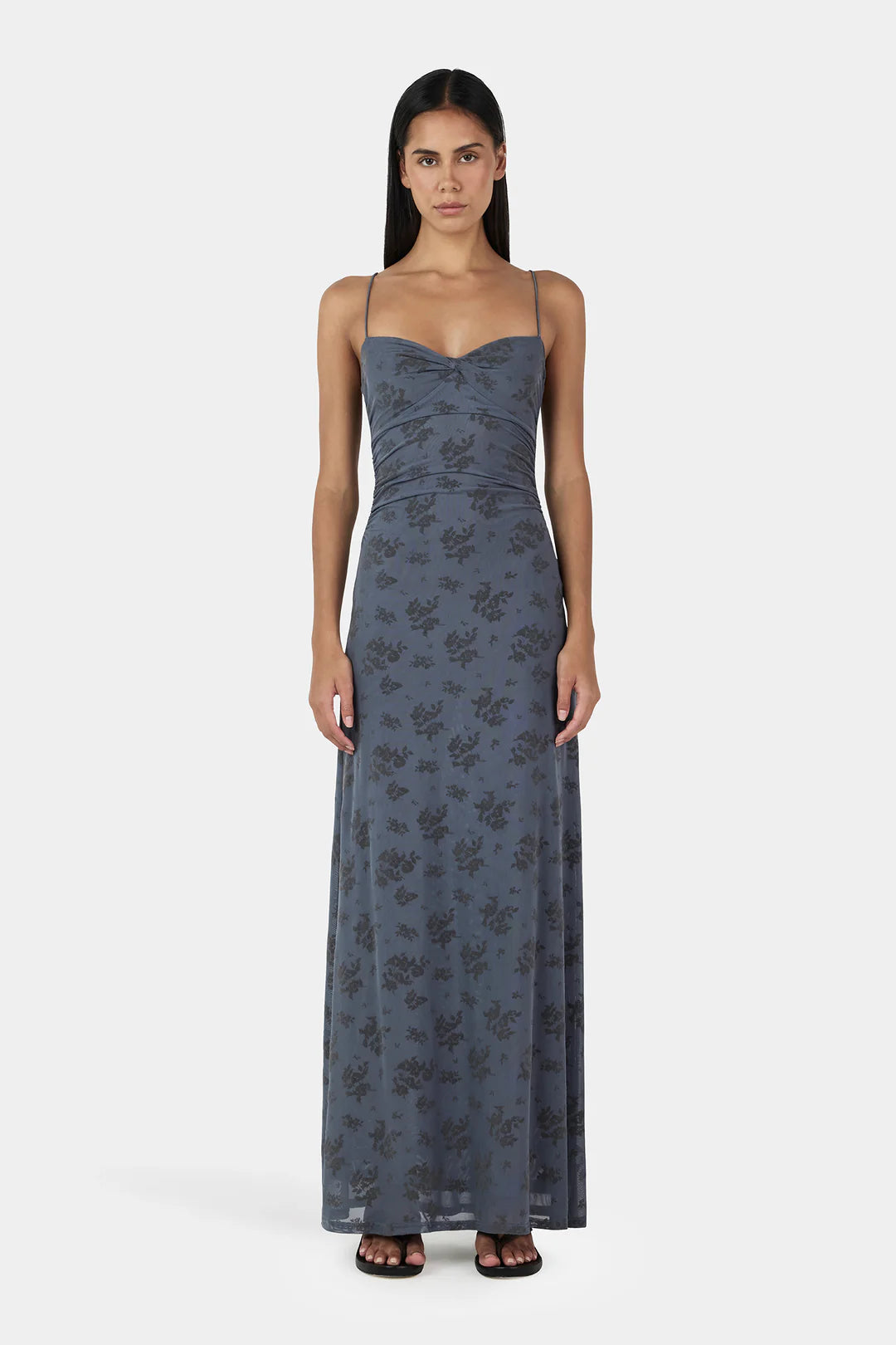 The Karima Midi Dress features soft gathers at the waist and an underbust seam for subtle shaping. Finished with elastic straps the Karima offers an easy flattering fit for everyday wear or dress up for special events.