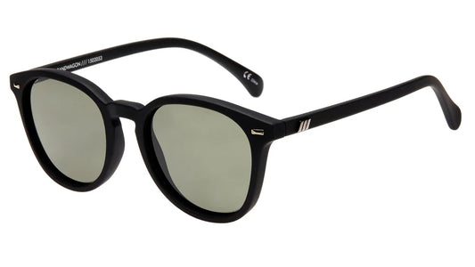 Le Specs Bandwagon 1502053 black rubber frame khaki mono lens sunglasses