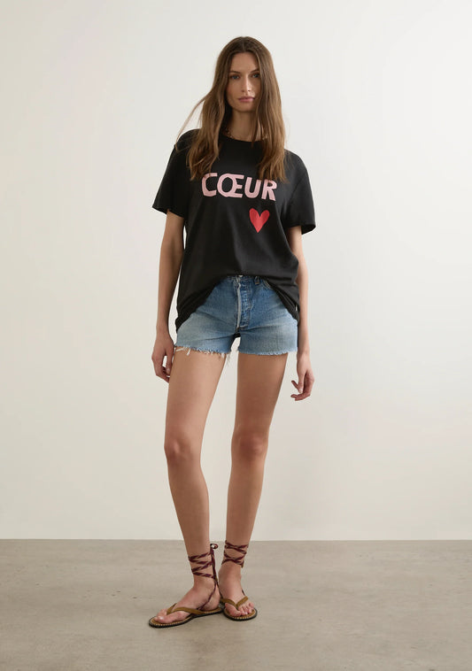 The Heart Classic Tee in black is a best-selling favourite inspired by the French word “Coeur,” meaning “Heart.” Crafted from a sustainable blend of organic cotton and hemp, this versatile summer staple is soft, easy to wear — it’s your denim’s new best friend.

Our studio model Kasia is 182cm / 5'11.5” and wears a Size S.&nbsp;