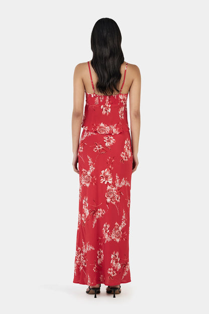 Janelle Maxi Skirt - Fire Bloom