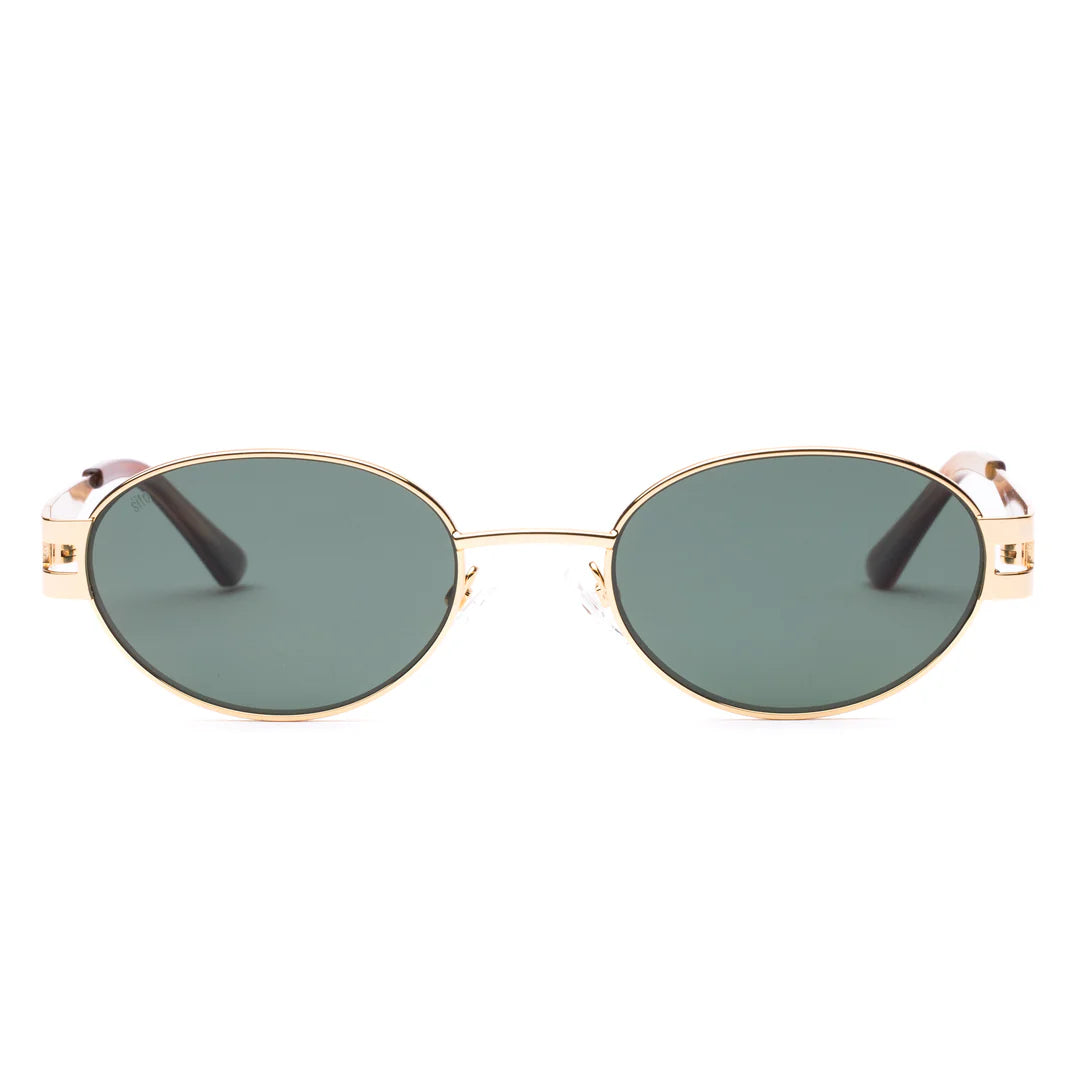 Style with Stevie. A stylish blend of nostalgic charm and contemporary sophistication. Taking inspiration from the iconic '90s, these sunglasses feature a sleek oval shape with carefully tapered temples that add a refined touch to any look. Crafted with a modern metal frame with tangelo plant based acetate detailing, the Stevie sunglasses are the ultimate accessory to elevate your ensemble, whether you're lounging by the beach or dressing up for an event.

Designed in Australia.