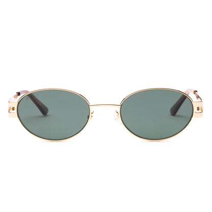 Style with Stevie. A stylish blend of nostalgic charm and contemporary sophistication. Taking inspiration from the iconic '90s, these sunglasses feature a sleek oval shape with carefully tapered temples that add a refined touch to any look. Crafted with a modern metal frame with tangelo plant based acetate detailing, the Stevie sunglasses are the ultimate accessory to elevate your ensemble, whether you're lounging by the beach or dressing up for an event.

Designed in Australia.