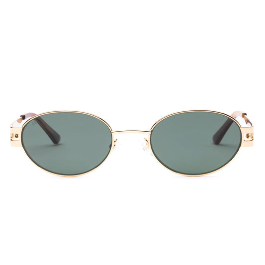 Style with Stevie. A stylish blend of nostalgic charm and contemporary sophistication. Taking inspiration from the iconic '90s, these sunglasses feature a sleek oval shape with carefully tapered temples that add a refined touch to any look. Crafted with a modern metal frame with tangelo plant based acetate detailing, the Stevie sunglasses are the ultimate accessory to elevate your ensemble, whether you're lounging by the beach or dressing up for an event.

Designed in Australia.