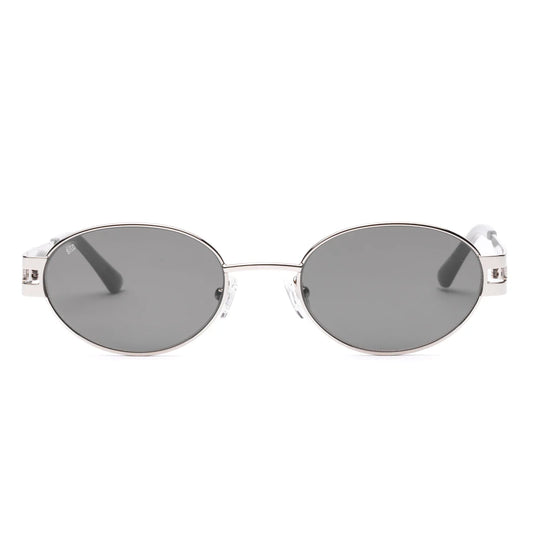 Style with Stevie. A stylish blend of nostalgic charm and contemporary sophistication. Taking inspiration from the iconic '90s, these sunglasses feature a sleek oval shape with carefully tapered temples that add a refined touch to any look. Crafted with a modern metal frame with a milky sage coloured plant based acetate detailing, the Stevie sunglasses are the ultimate accessory to elevate your ensemble, whether you're lounging by the beach or dressing up for an event.

Designed in Australia.