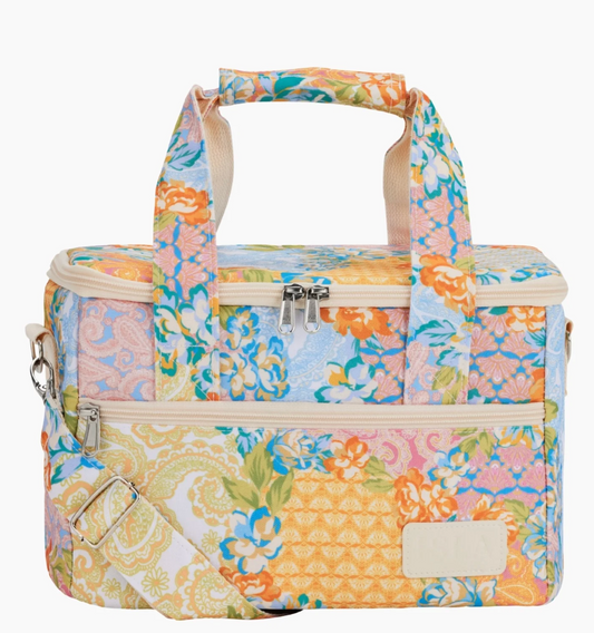 The&nbsp;Gardenia&nbsp;small cooler bag&nbsp;has a vibrant patchwork print of bohemian motifs and romantic florals. With insulation for freshness and easy to wipe-clean, Gardenia makes practical more playful.&nbsp;Spacious and versatile, it’s designed for picnics, beach days and weekend adventures.

- Premium and durable&nbsp;recycled&nbsp;polyester&nbsp;fabric&nbsp;made from plastic bottles&nbsp;

-&nbsp;W30 x D20 x H20cm (12L)

- Insulated internal lining

- Seek sun protection with a matching&nbsp;beach 