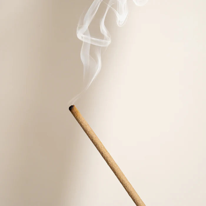 Let calm meet clarity with our natural incense sticks hand-infused in Australia. This set of 10 sticks are carefully soaked in a grounding aromatherapy blend of Jasmine and Bergamot natural oils to create a soothing, floral aroma with a bright citrus edge. Presented in sustainable packaging, these luxury incense sticks help transform your space into a mindful sanctuary. Light one to ease into the day or unwind at dusk—each aromatherapy ritual invites balance, presence, and a moment to simply breathe. The pe