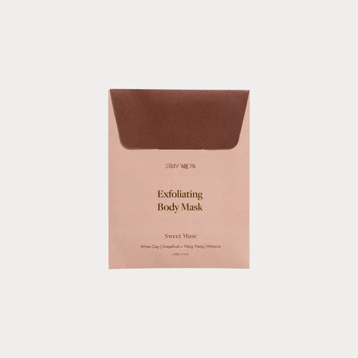 Discover our Sweet Muse Exfoliating Body Mask, an Australian made natural body scrub beautifully presented in sustainable packaging. This mask will gently revitalise skin with mineral-rich Epsom salt and pink clay to draw out impurities and buff away rough patches. Our natural botanical blend of beetroot, hibiscus, and rose petal powders supports skin renewal while revealing its beautiful, naturally blushed hue. Nourishing sunflower oil and Vitamin E replenish moisture, leaving skin soft and refreshed. The 