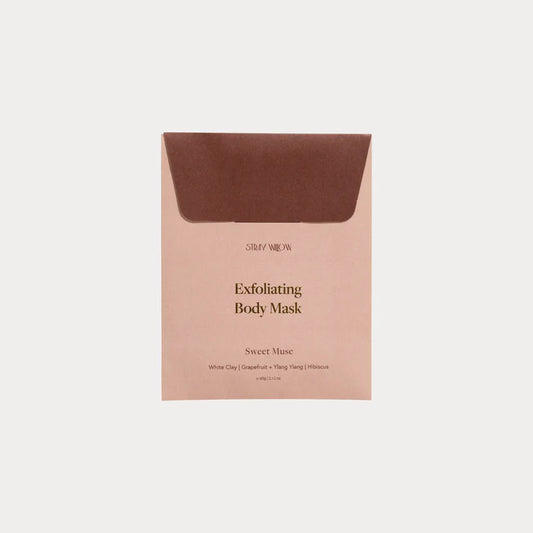 Discover our Sweet Muse Exfoliating Body Mask, an Australian made natural body scrub beautifully presented in sustainable packaging. This mask will gently revitalise skin with mineral-rich Epsom salt and pink clay to draw out impurities and buff away rough patches. Our natural botanical blend of beetroot, hibiscus, and rose petal powders supports skin renewal while revealing its beautiful, naturally blushed hue. Nourishing sunflower oil and Vitamin E replenish moisture, leaving skin soft and refreshed. The 