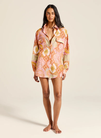 Tiger Lily -&nbsp;A go-to piece for everyday ease, this shirt delivers effortless style with its subtly oversized fit and relaxed raglan sleeves. Finished with Mother-of-Pearl buttons and patch pockets, it’s a versatile staple that brings laid-back chic to any look.

Product Details:

Classic shirt shape
Patch pockets
Slightly oversized fit
Mother of Pearl buttons at placket and cuff
Long lenth for more coverage
Soft Light Weight Fabrication