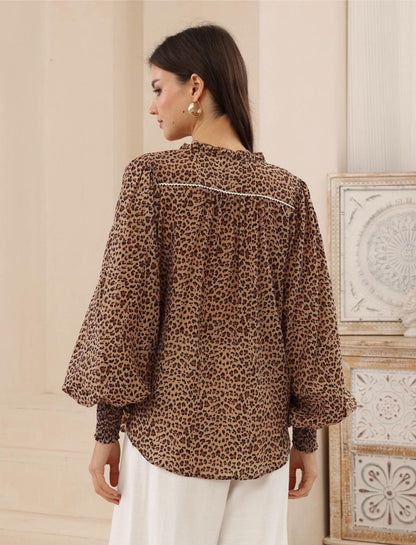 Unleash your wild side with this effortlessly chic&nbsp;Leopard shirt. Featuring a timeless animal print and designed with a blend of comfort and drama, this piece brings elevated ease to your everyday style.
