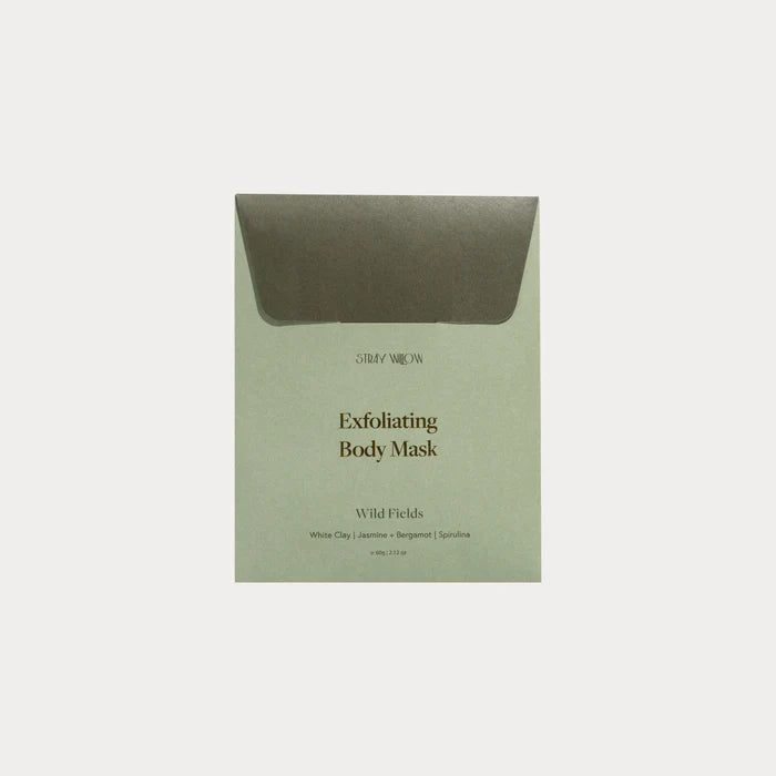 Smooth and brighten your skin with our all-natural Australian-made Wildfields Exfoliating Body Scrub and Mask. Mineral-rich Epsom salts gently buff away dullness, while purifying kaolin clay draws out impurities and fine pumice softens rough patches. Enriched with nourishing sunflower oil, antioxidant-rich spirulina, and natural Vitamin E, it restores your skin's natural glow. The uplifting aromatherapy blend of orange and bergamot mingles with soothing jasmine, creating a natural self-care ritual that refr