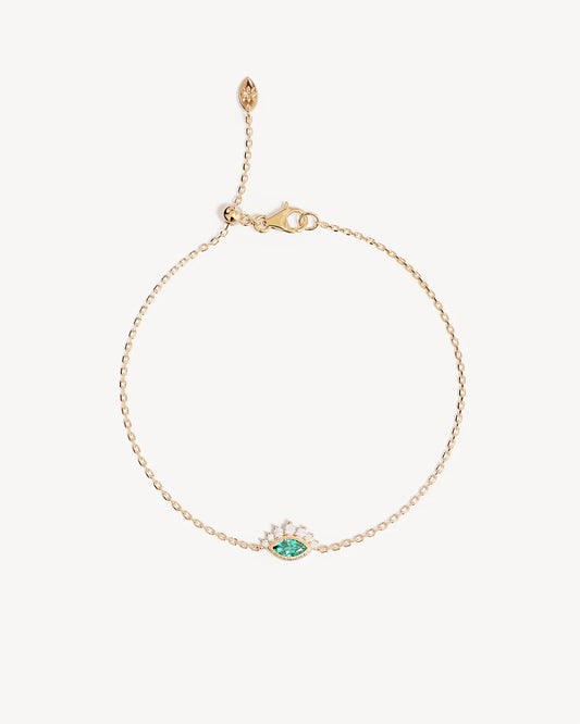 Breathe new life into the new year with the&nbsp;Hope and Protection Bracelet. Set with&nbsp;lab-grown blue Paraiba marquise-cut gemstone, our luminous evil eye will&nbsp;assist&nbsp;you in shedding all that does not serve you, allowing you to move into the new year with purpose and peace. This keepsake is perfect for gifting, traditionally gifted to imbue the wearer with luck and protection.&nbsp;