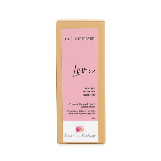 Enjoy your favourite Laced with Kindness candle scents on the go. Freshen up your car, caravan, wardrobe, or favourite space with our car diffuser collection that contains a few of our best selling blends. 

Feel fresh, healed, and relaxed on the road wherever you go. 

Available in Balance, Healing, Love, and Protection. Each is infused with crystals for extra healing properties. 

Size: 4.5cm x 2cm x 2cm