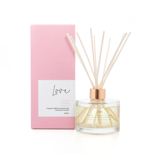 This deliciously warm and cozy blend is a crowd favorite, infused&nbsp;with Rose Quartz.

Makes for a lovely home interior&nbsp;gift item for yourself.

&nbsp;LOVE |&nbsp;ROSE QUARTZ

Healing | Romance | Kindness

Coconut, Caramel Fudge, Vanilla Beans