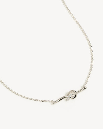 Our&nbsp;Sterling&nbsp;Silver Love Knot&nbsp;Lab-Grown&nbsp;Diamond Necklace&nbsp;serves as a&nbsp;delicate reminder of unbreakable bonds and the cherished connections that shape our lives.&nbsp;This delicate knot-bar necklace is adorned with ethically sourced GH-SI lab-grown diamonds in a pavé setting. Fixed on our signature fine chain, this keepsake will be cherished forever.&nbsp;Available in 18k gold vermeil and&nbsp;925&nbsp;sterling&nbsp;silver.&nbsp;&nbsp; &nbsp;