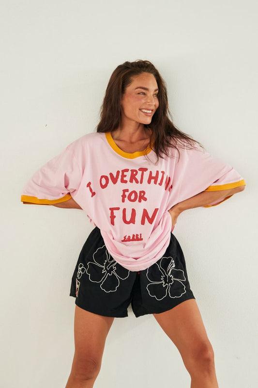 The Very Oversized Overthinker Tee

For those who can turn a single text into a 12-step emotional spiral 😅

Say hello to The Very Oversized Overthinker Tee - comfy, cheeky and relatable. Made from 100% cotton, this oversized beauty is your go-to for both chill days and mental marathons. With its hand-drawn I Overthink for Fun print and contrast trims, it's giving main-character energy with a side of self-awareness.

Throw it on, grab a coffee and start over analyzing everything in style.