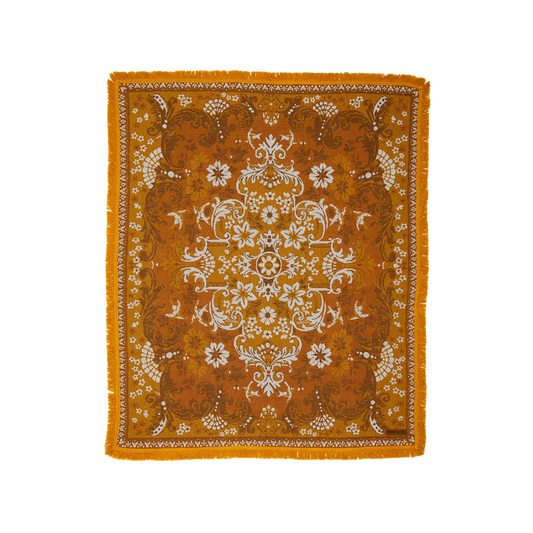 Our Ornate Floral Throws feature a vintage inspired woven, floral design with coloured cotton fringing. With versatility and quality at the forefront of their creation, use them indoors or on all your outdoor adventures. Made from 100% recycled cotton.
