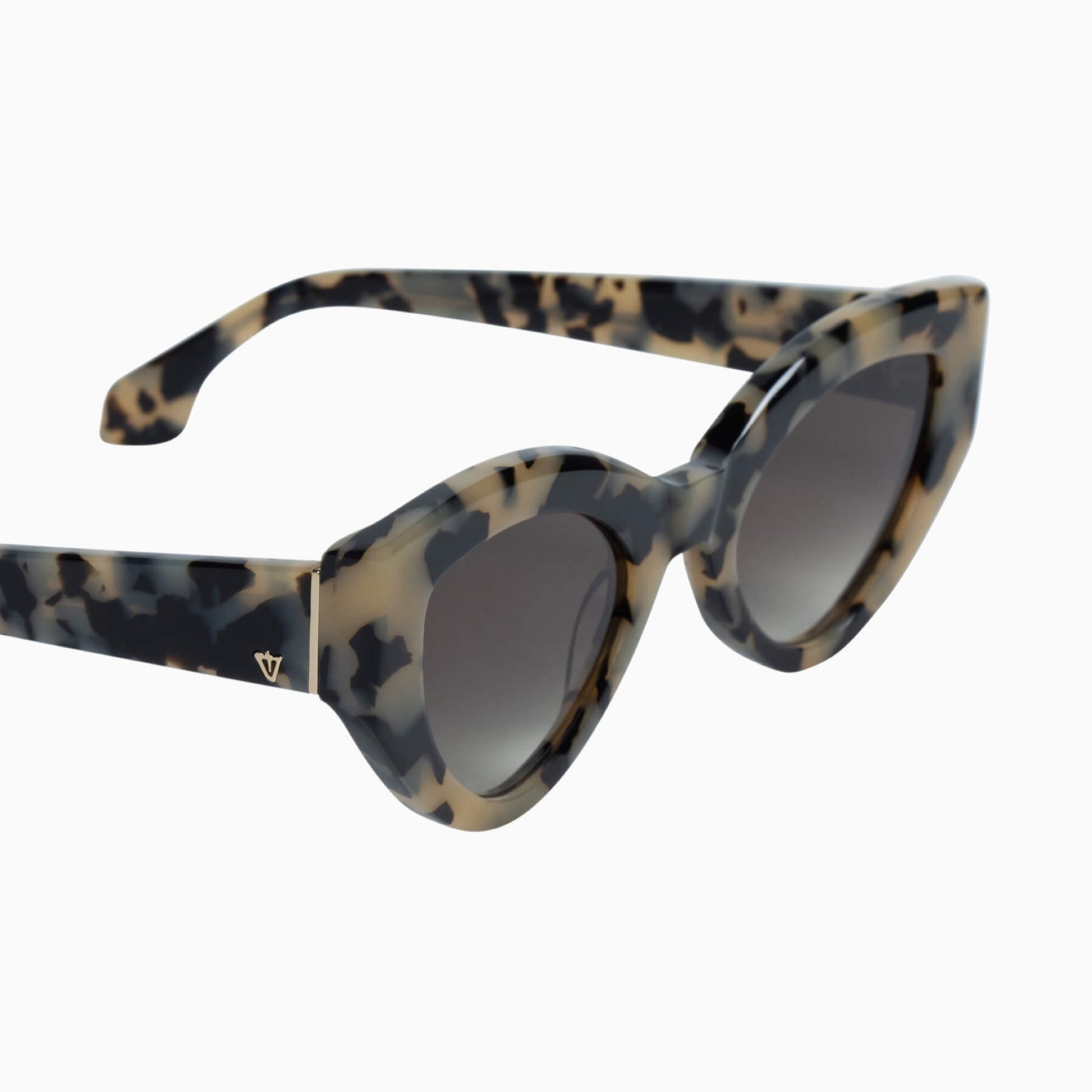Valley Eye Wear Bones - Fawn Tort - Gold Metal Trim Polarised Sunglasses Side View