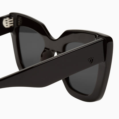 The Lullaby Club Brigada Sunglasses Gloss Black Close Up Backp