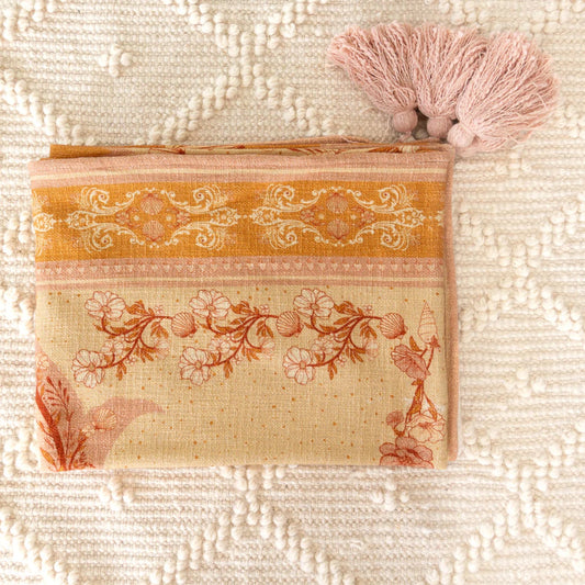 Kailani Oceania Throw Rug in Rose Pink & Golden Mustard