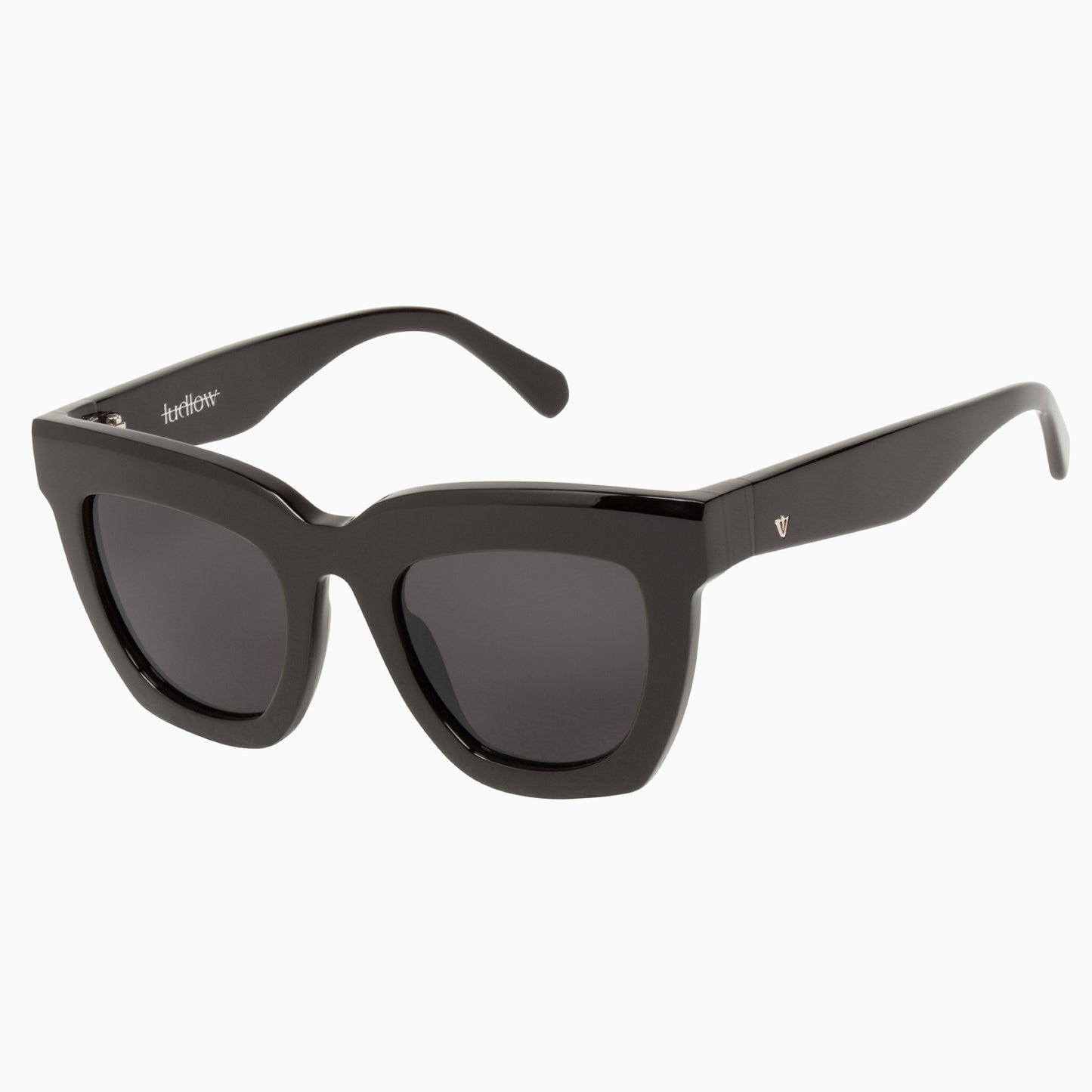Valley Eyewear Ludlow Gloss Black Polarised Sunglasses Side View