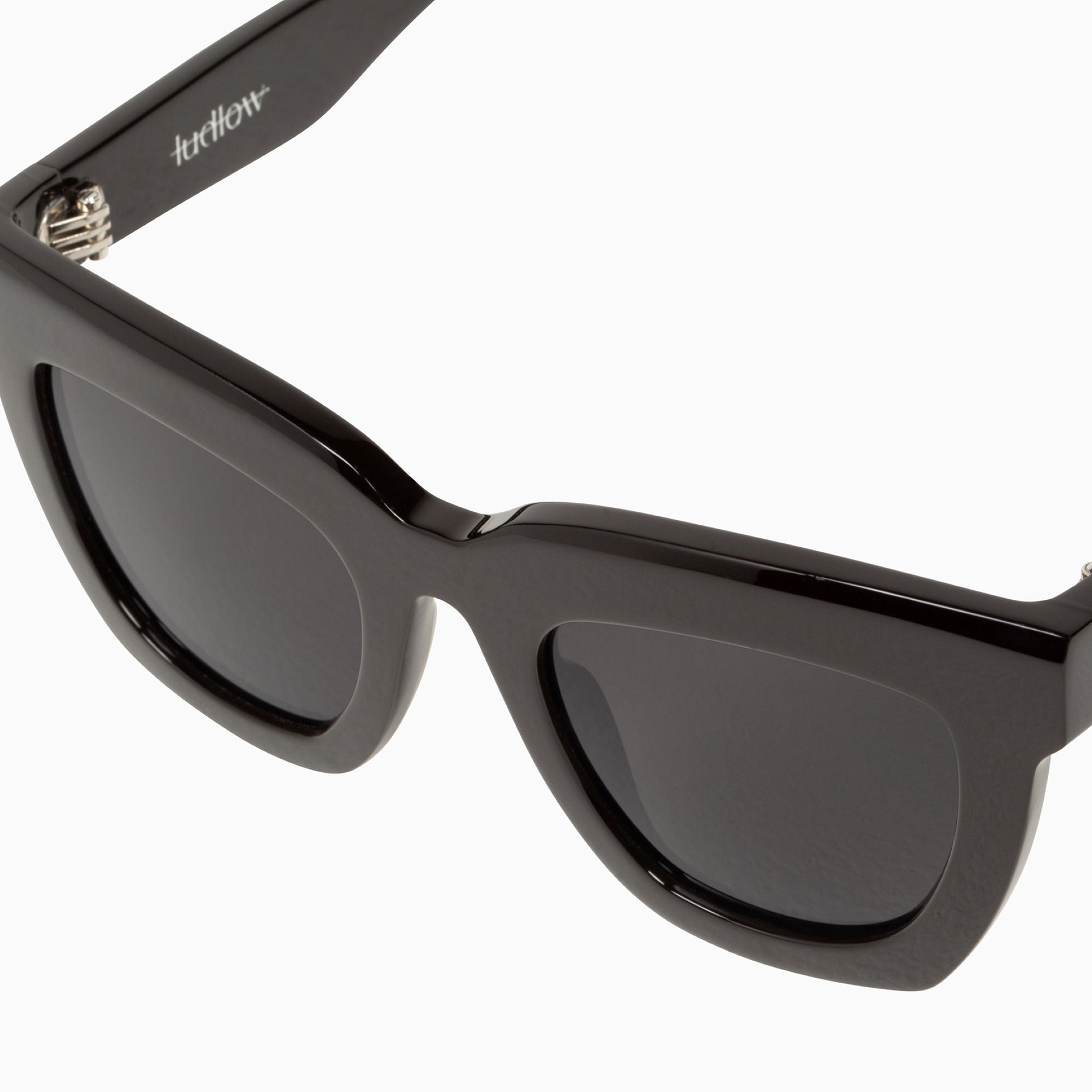 Valley Eyewear Ludlow Gloss Black Polarised Sunglasses Front Close Up