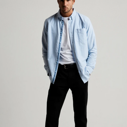 Mr Simple Oxford long sleeve shirt - Blue