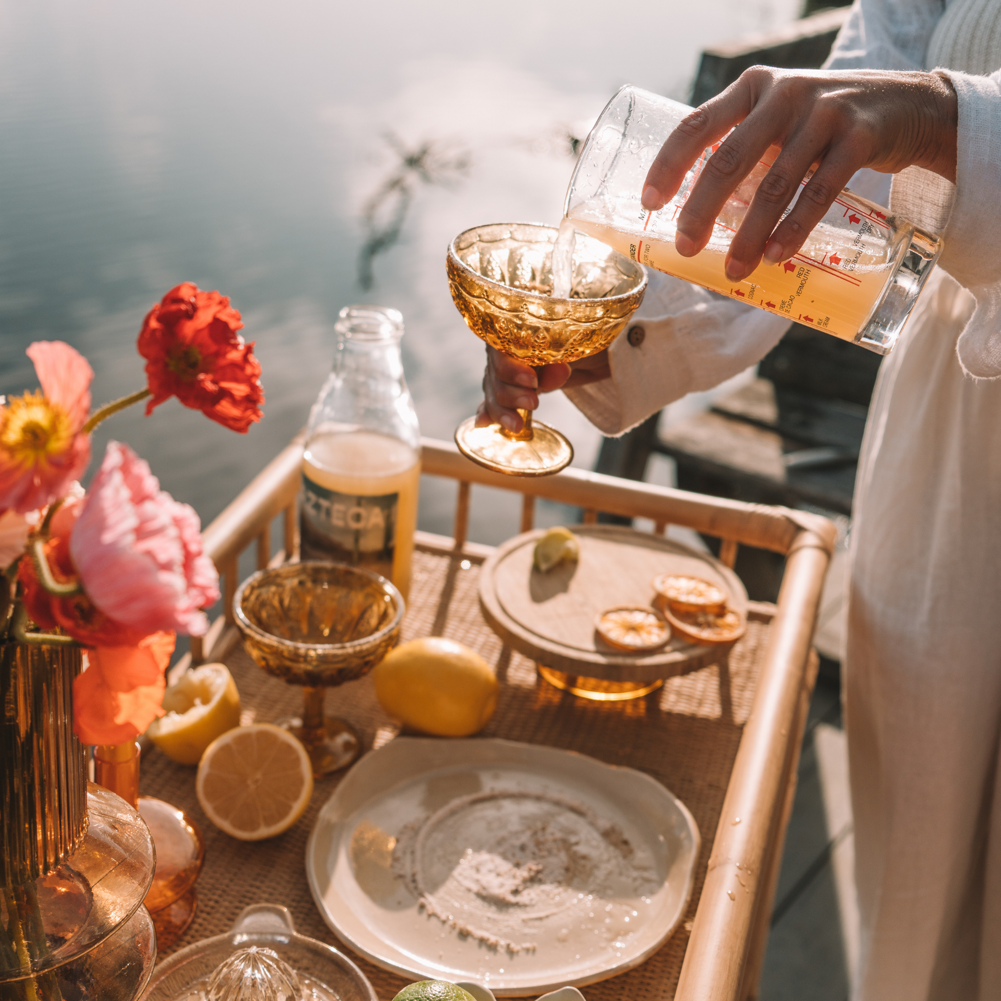 Wandering Folk Amber Margarita pouring 