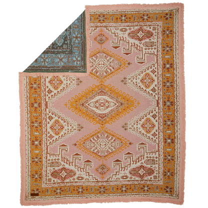 Wandering Folk Pink Sands Wandering Throw Corner folded