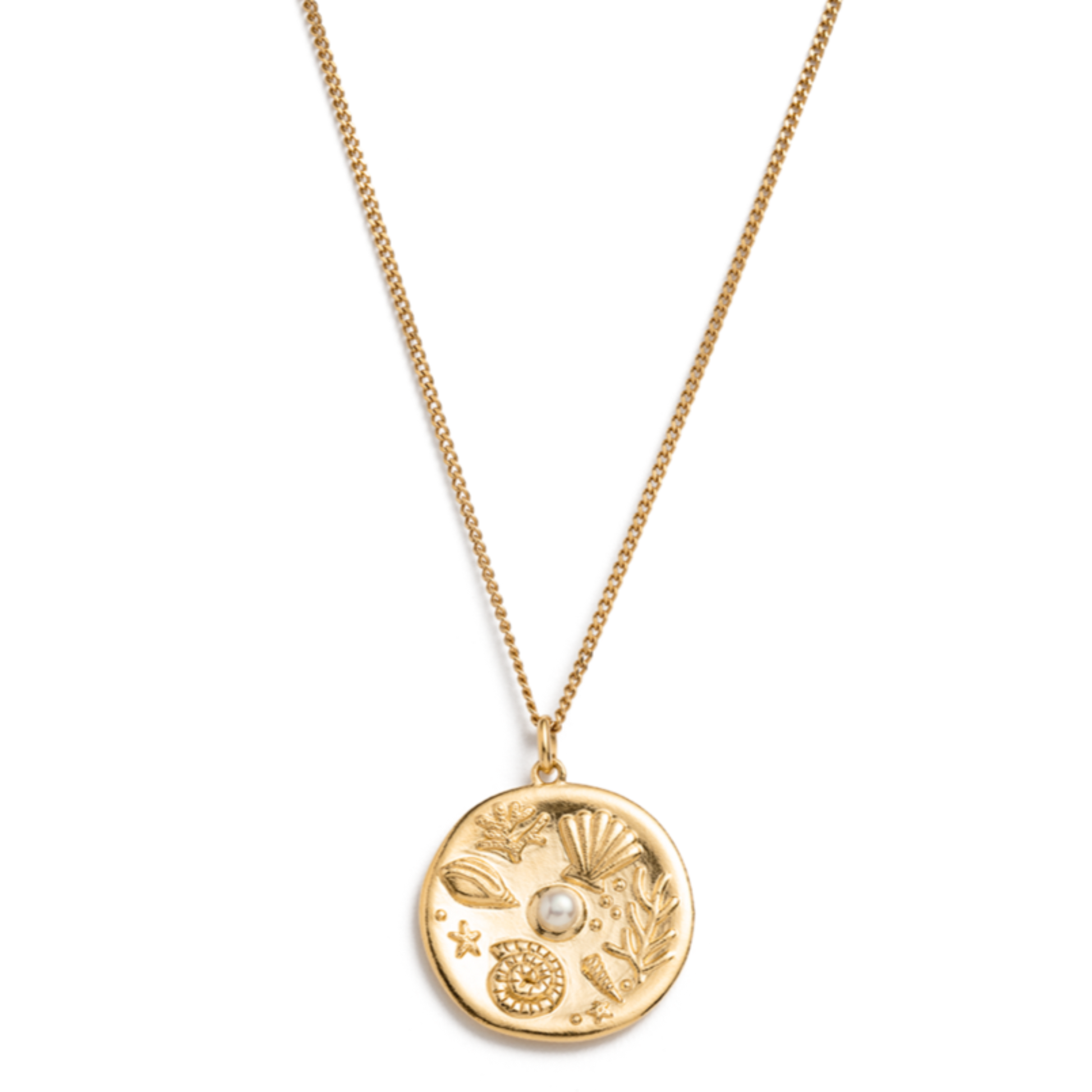 By the Sea Coin Necklace 18K Gold Vermeil avalable now at Ginger Fox