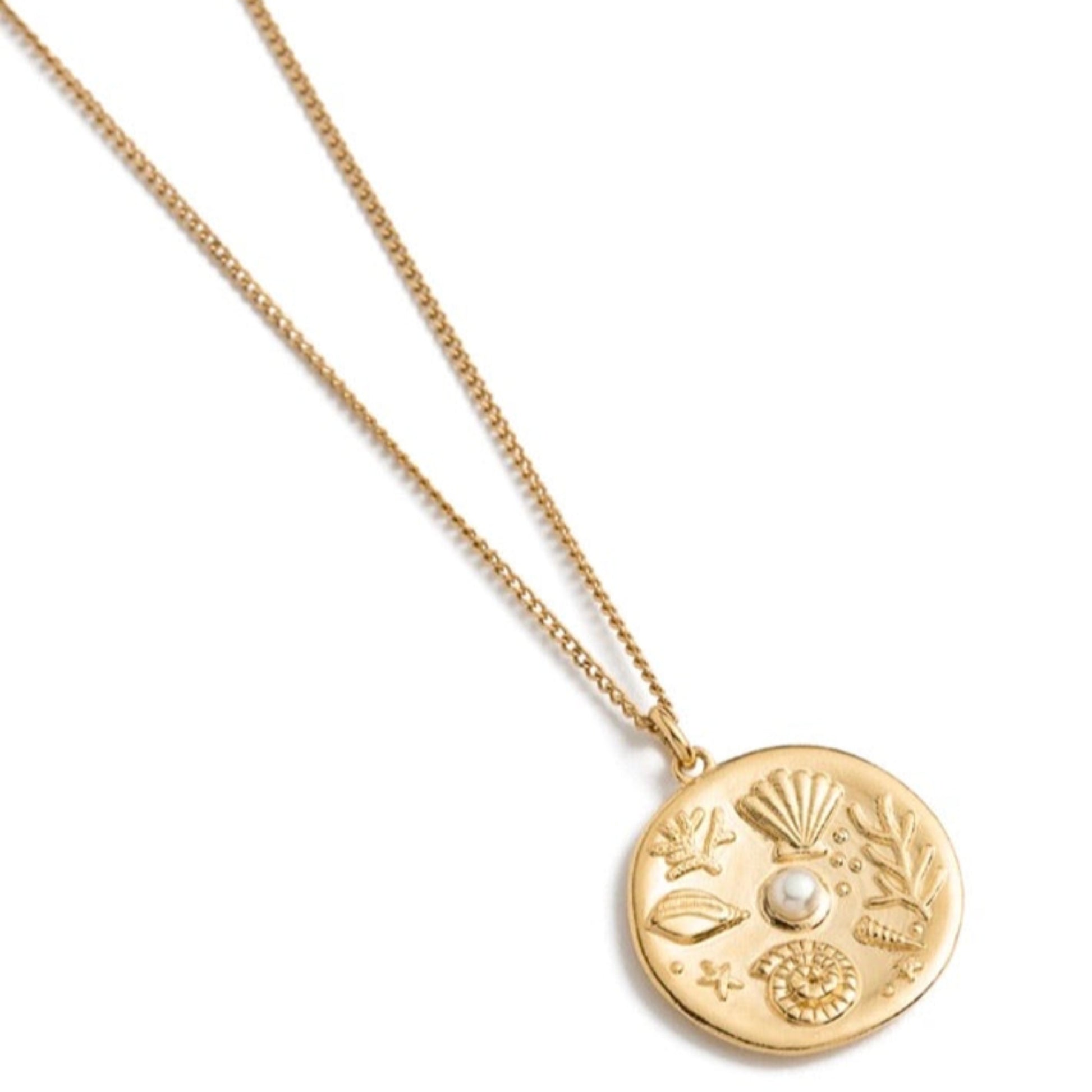 By the Sea Coin Necklace - 18K Gold Vermeil