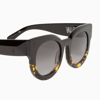 Valley A Dead Coffin Club Sunglasses black to tort with brown gradient lens Side view